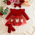 thumbnail image 2 of OJSFQUFP Baby Girl Outfit Christmas Man Romper Dress Cute Infant Xmas Winter Clothes, 2 of 7