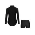 thumbnail image 2 of TTAO Kids Boys Gymnastics Leotard Long Sleeve Bodysuit Latin Ballet Dance Unitard and Athletic Shorts Set Black 14, 2 of 5