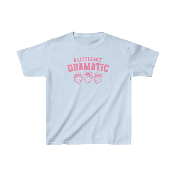 A Little Bit Dramatic Strawberry themed t-shirt, Unisex Kids Tees Sz 4-20