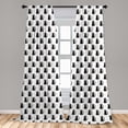 thumbnail image 5 of Ambesonne Cat Curtains, Abstract Modern Monochrome, Pair of 28"x84", Charcoal Grey Pale Pink, 5 of 5