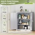 thumbnail image 3 of SUNCROWN Metal Storage Cabinets, 36”Locking Cabinet with Doors and Adjustable Shelves, Steel Utility Tool Garage Cabinets for Home, Office, Kitchen,Warehouse, Grey, 3 of 14