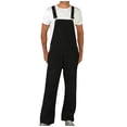 thumbnail image 3 of QATAINLAV Men's Denim Bib Overalls Solid Color Casual Wide Leg Jean Onesie Pants Adjustable Straps Workwear with Pockets, Black, L, 3 of 7