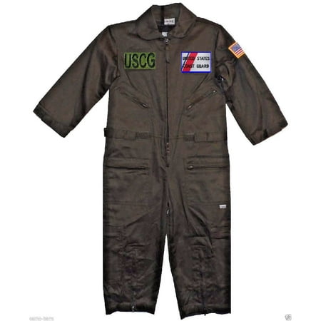 Kids United States Coast Guard Replica Flight Suit Sage Green Medium