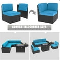thumbnail image 5 of LayinSun 7 Pieces Outdoor Patio Furniture Set with 44" Fire Pit Table Rattan Sectional Sofa Conversation Sets, 5 of 7