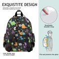 thumbnail image 5 of Black Dinosaurs Speech Bubbles Pattern Cute School Backpack Bag for School with Padded Back and Adjustable Shoulder Straps 15.25"x11.5"x5.25", 5 of 5