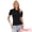 Black, variant on DARING DIVA Women's Short Sleeve Polo Shirts Collared V Neck Button Up Tops XS Black