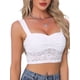 thumbnail image 4 of INSPIRAR CHIC Top de Mujer Floral de Encaje Sin Mangas Y2K Top Corto para Salir XS Blanco, 4 of 6