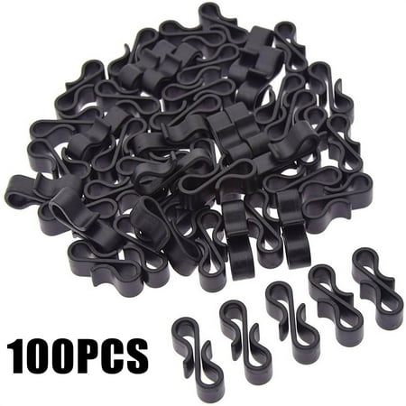 

100pcs Black S Shaped Gutter Hanging Hooks For Wedding Outdoor Securing Lights，Gift for Family Home Summer Flash Deals