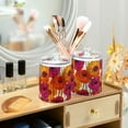 thumbnail image 3 of Yayeee 2 Pack Qtip Holder Bathroom Cotton Swab Canister with Lid Clear Dispenser Set, Purple Hand Drawn Floral, 3 of 6