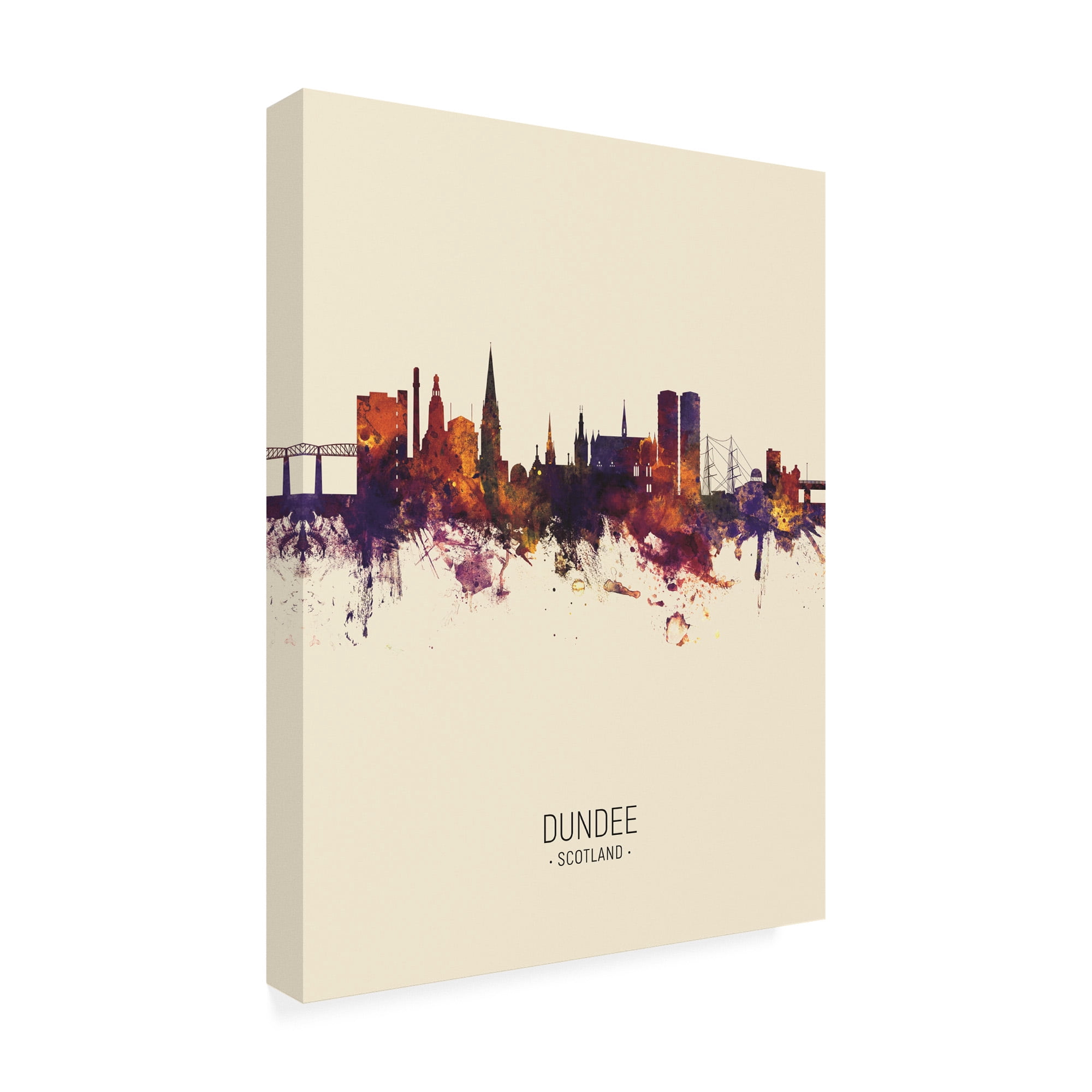 Trademark Fine Art 'Dundee Scotland Skyline Portrait III' Canvas Art by Michael Tompsett