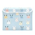 thumbnail image 7 of Yayeee Collapsible Cube Storage Bin with Lid Fabric Closet Decorative Basket with Handles, Blue Rabbits, 7 of 7