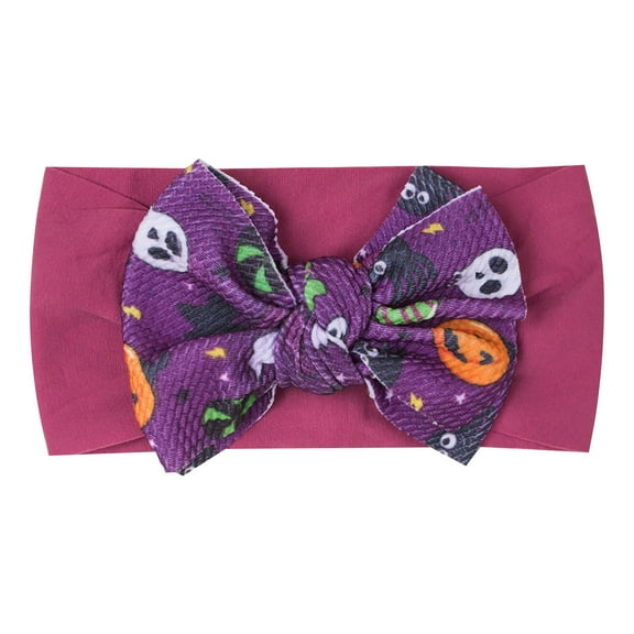 EnJoCho Baby Girls Headband Hallo-ween Pumpkin Printed Hairbands Bow Knotted Headwrap Toddler Kids Casual Fashion Headwear Accessories