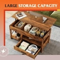 thumbnail image 5 of YEXJ Coffee Table, 39" Lift Top Coffee Table with Hidden Compartment, Storage Drawers and Storage Shelf for Living Room, Reception Room, Rustic Brown, 5 of 9