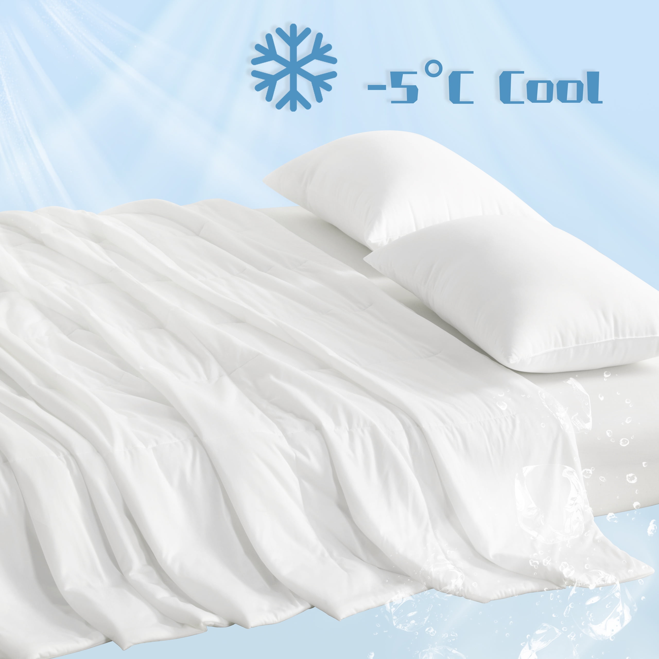 Ntbay King Size Cooling Comforter for Hot Sleepers, Breathable Double-Sided Cooling Blanket, 104" x 90", White