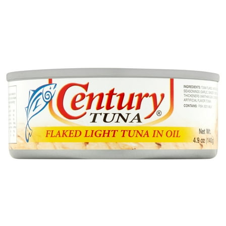 Century Flaked Light Tuna in Oil, 4.9 oz Can