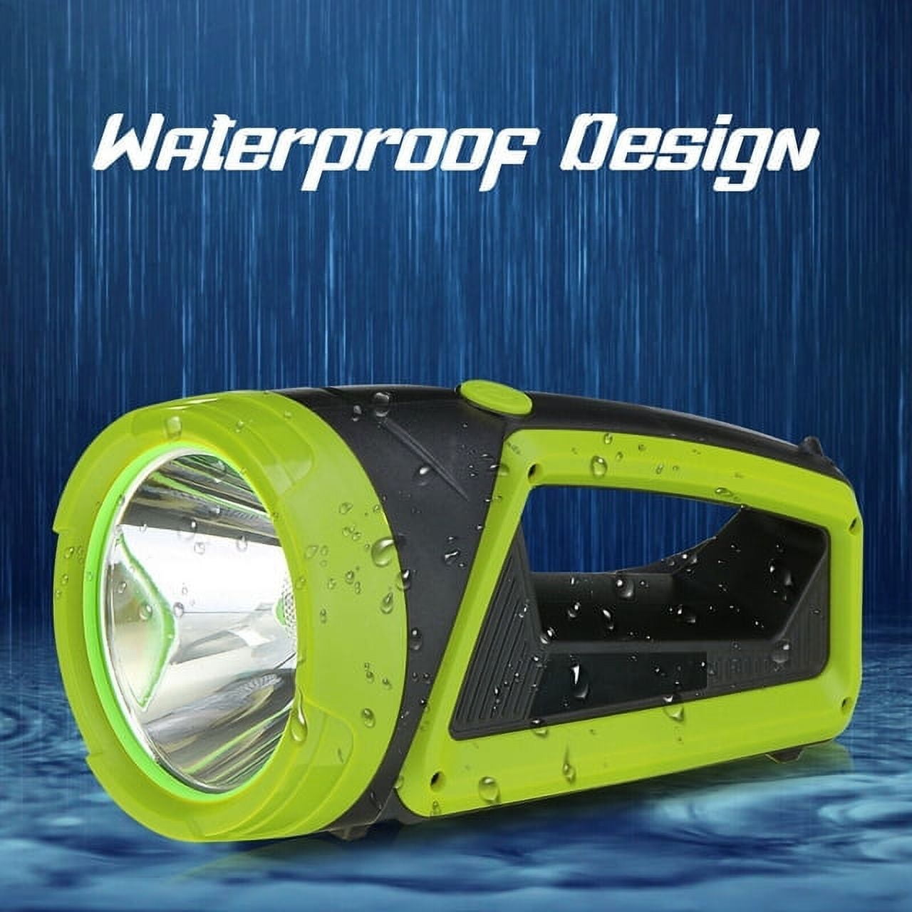 100000LM Super Bright Spotlight, LED Flashlight Rechargeable Hand Flashlight, Portable Handheld Searchlight, Waterproof Outdoor Torch Light for Security, Camping, Hunting, Hiking, Green