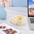 thumbnail image 3 of Ceramic Coffee Mug with Creative Flower Design, 8.5 oz, 3 of 12