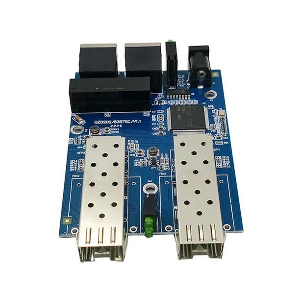 Conmutador de Fibra Gigabit Ethernet 2RJ45 UTP 2SFP Convertidor de Medios de Fibra Óptica Gigabit 2SC 2RJ45 Ethernet 10/100/1000M