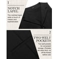 thumbnail image 5 of COOFANDY Black Vests Men Slim Fit Waistcoat Vest Notch Lapel Dressy Suit Vests, 5 of 6