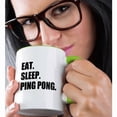 thumbnail image 2 of 3dRose, Eat Sleep Ping Pong - sport humor fun text gift for table tennis fans, 15oz Two-Tone Green Mug, 2 of 7