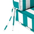 thumbnail image 4 of Jordan Manufacturing 45" x 22" Awning Turquoise Stripe Rectangular Outdoor Deep Seating Chair Seat and Back Cushion with Ties and Welt, 4 of 10