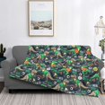 thumbnail image 2 of Honeii Dinosaur Plays Soccer print throw blanket, crafted from cozy cotton flannel, offers versatile home decor as a bedding suitable for all seasons.-60"x50", 2 of 6