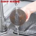 thumbnail image 3 of Cast Iron Scrubber Stainless Steel Wool Scrubber  Chainmail Scrubber Brush to Clean Cookware Steel Wool Scrubber for Frying Pans Bakeware, 3 of 9