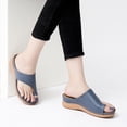 thumbnail image 5 of Ecetana Wedge Sandals for Women Flip Flops with Massage Footbed Casual Dressy Walking Sandals, 5 of 6