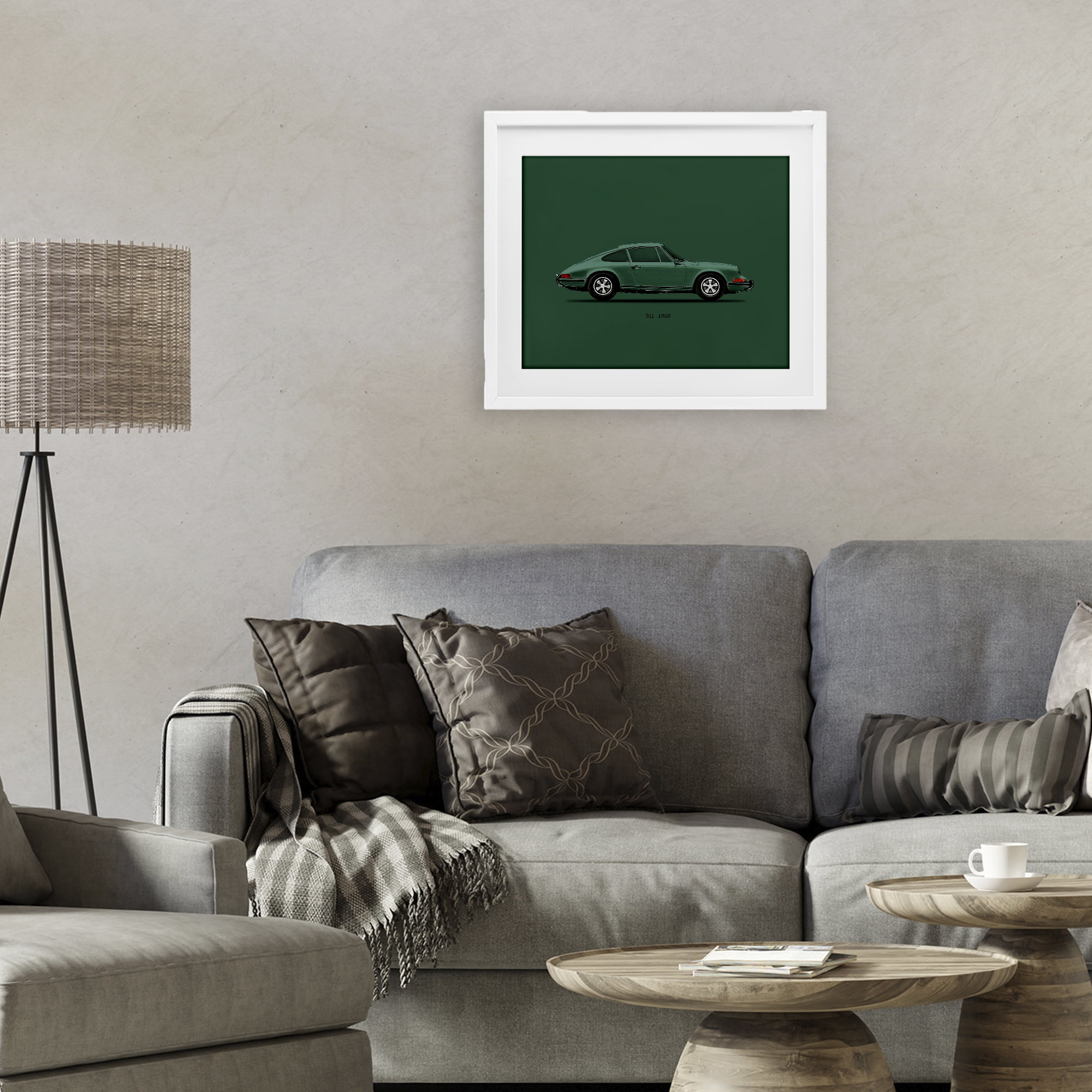 Stupell Industries Green Toned Classic Car White Framed Print Under Glass, design by Mark Rogan