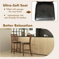 thumbnail image 3 of Demi Bonn 2-Piece Counter Height Bar Stools with Backrest, Modern Dining Chair with Backrests, Walnut, 3 of 7