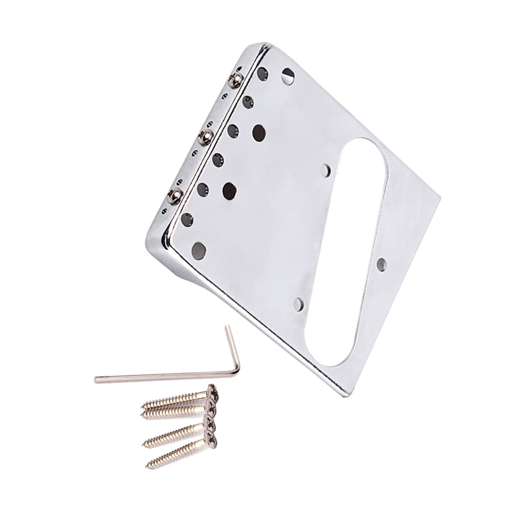 Zeiwohndc Guitar Bridge with Barrels Brass 3-Saddle for Hardtail Electric Guitar Part