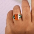 thumbnail image 3 of Flawless Baguette Cut Ring, Citrine & Emerald Gemstone Ring, Princess Emerald Ring, 925 Sterling Silver Ring, Party Wear Ring., 3 of 4