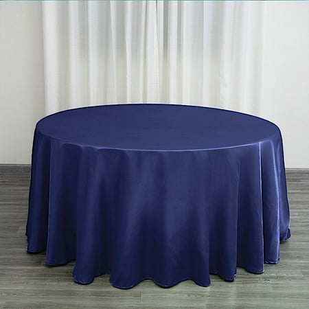 

BalsaCircle 120 Round Satin Tablecloth Navy Blue