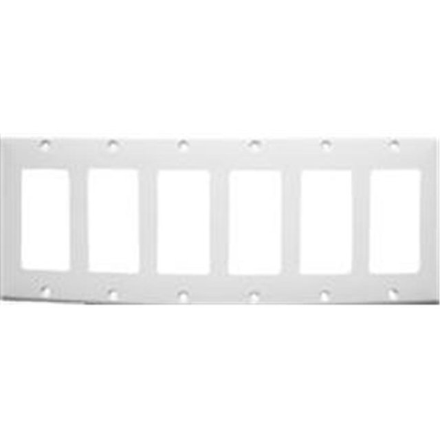 Morris Products 81161 Lexan Wall Plates 6 Gang Decorator - GFCI White