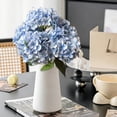 thumbnail image 5 of 5 Heads Artificial Hydrangea Bouquet, Faux Flower Arrangement For Table Centerpiece Home Party Decor, 5 of 9