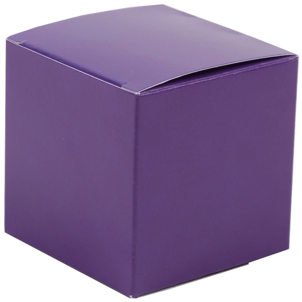JAM Gift Boxes, 2 x 2 x 2, Purple Glossy, 10/Pack