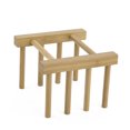 Unique Bargains Kitchen Wood Kitchenware Dish Bowl Plate Holder Organizer Drying Rack Wood Color