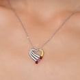 thumbnail image 3 of Gem Stone King 925 Silver and 10K Yellow Gold Red Garnet and Pink Moissanite and White Lab Grown Diamond Heart Pendant for Women | 1.07 Cttw | Gemstone January Birthstone | With 18 inch Chain, 3 of 6