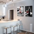thumbnail image 4 of Kitchen Wall Art Dining Room Decor Kitchen Wall Decor Dining Room Decoration Red Wine Glass Framed Abstract Black and White Canvas Wall Art Prints, Yellow, 12inX16inX3(30cmX40cmX3), 4 of 6