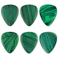 thumbnail image 3 of Exotic Plectrums - Green Malachite Stone Guitar Or Bass Pick - 3.0 mm Ultra Heavy Gauge - 351 Shape - Specialty Handmade Exotic Plectrum - 3 Pack, 3 of 5
