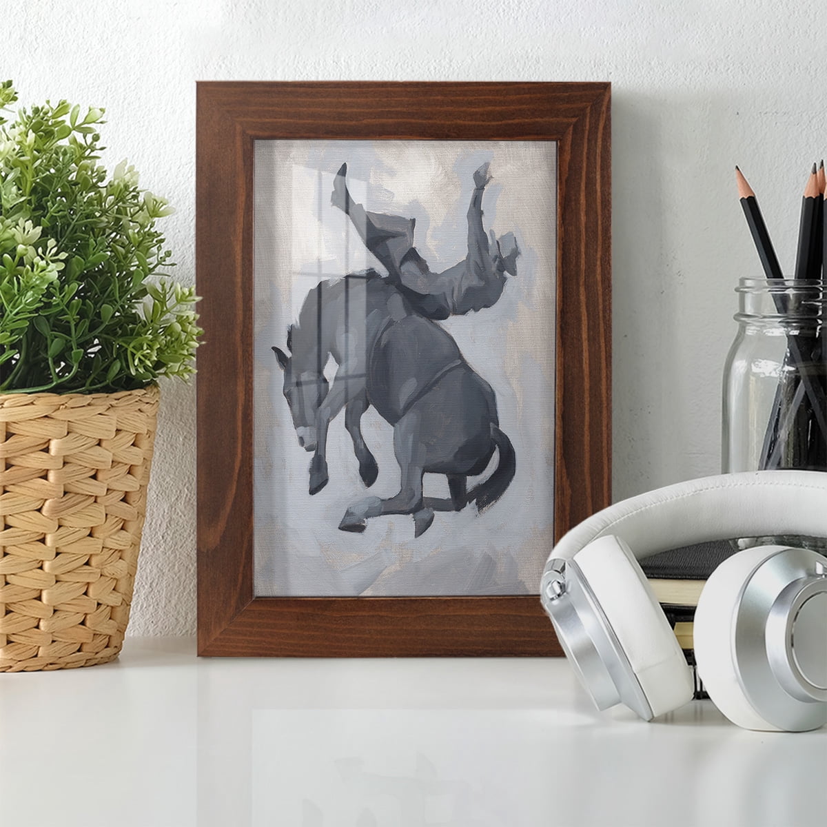 Getting Pitched II - Framed Print w/glass - Chestnut