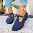 thumbnail image 5 of IEMIEMIEM Womens Slip On Shoes Low Wedge Heels Mary Jane Flats Fashion Suede Bowknot Round Toe Comfortable Casual Ballet Dress Shoes for Ballerina Office Work Walking Business Blue 6.5 Wide, 5 of 6