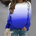 thumbnail image 1 of 2023 Chandail en Molleton de Mode pour Femmes 50 % de Rabais Liquidation Femmes Manches Longues Décontracté Dégradé Jour Imprimé Col Rond Chandail en Molleton Col Rond chandail Tunique Hauts, 1 of 5