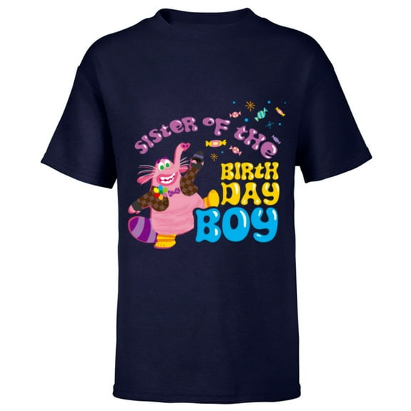 Disney and Pixar’s Inside Out Family Sister of Birthday Boy - Short Sleeve T-Shirt for Kids - Customized-Navy