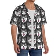 thumbnail image 4 of Honeii 's HUSKY Face for men's short-sleeved button-up collared shirt featuring a pocket, perfect for beach vacations, and travel adventures., 4 of 5