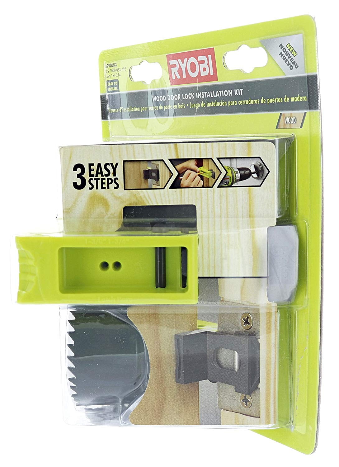 Ryobi A99dlk3 3 Step Wood Door Lock Installation Kit With Auto
