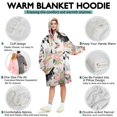 thumbnail image 5 of Wearable Oversized Blanket,Husky and Pink Pioneer Flower Wearable Blanket Hoodie for Adults,Cozy Hooded Blankets with Super Pockets,Super Warm Fuzzy Pullover for Women & Men, 5 of 6