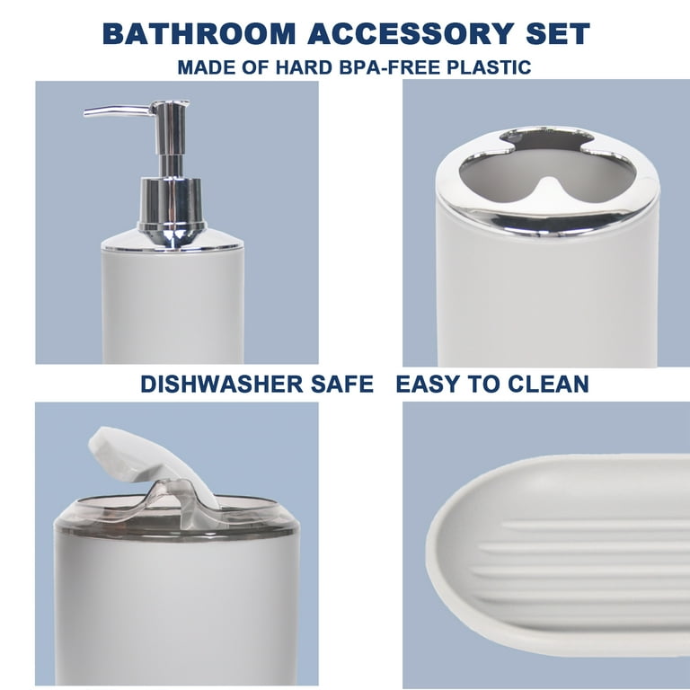 Nestl 23 Piece Bathroom Accessory Gift Set, Bathroom Shower Curtain Set,  And Bath Rug Set, Black 