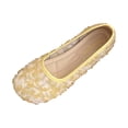 thumbnail image 2 of Aobny Flat Shoes Shoes for Women Teacher Shoes Micro-Wedge Slip On Shoes Flats Shoes Orthopedic Pull-On Yellow Round Toe Summer Shoes for Women,Size 39, 2 of 9
