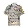 thumbnail image 3 of Camisa de moda para hombre con estampado 3D de mapa y brújula, solapa con botones, manga corta, diseño personalizado, camisetas cómodas, 3 of 5